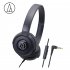 Original Audio Technica ATH S100iS Headset Wired Control Game Headphone with Micphone Bass Music Earphone for Cellphones Computer White