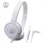 Original Audio-Technica ATH-S100iS Headset Wired Control Game Headphone with Micphone Bass Music Earphone for Cellphones Computer White