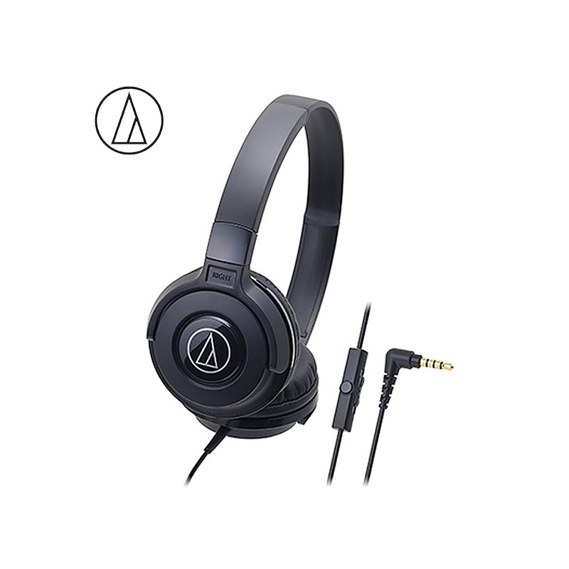 Original Audio-Technica ATH-S100iS Headset Wired Control Game Headphone with Micphone Bass Music Earphone for Cellphones Computer Black