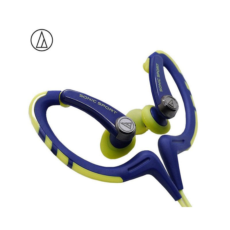 Original Audio-Technica ATH-SPORT1iS In-ear Wired Sport Earphone With Wire Control With IPX5 Waterproof For IOS Android Smartphone Blue