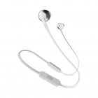 Original JBL T205bt Bluetooth-compatible Headset Wireless Semi-in-ear Headphones Ergonomic Earbuds Universal Mobile Phone Music Earplugs silver