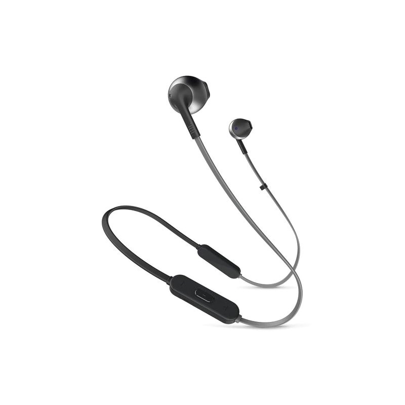 Original JBL T205bt Bluetooth-compatible Headset Wireless Semi-in-ear Headphones Ergonomic Earbuds Universal Mobile Phone Music Earplugs black