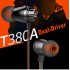 Original JBL T380a Double Moving Coil Earphones Built in Microphone Wire controlled Hifi In ear Earbuds Universal Compatible For Android silver