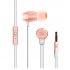 Original JBL T380a Double Moving Coil Earphones Built in Microphone Wire controlled Hifi In ear Earbuds Universal Compatible For Android pink