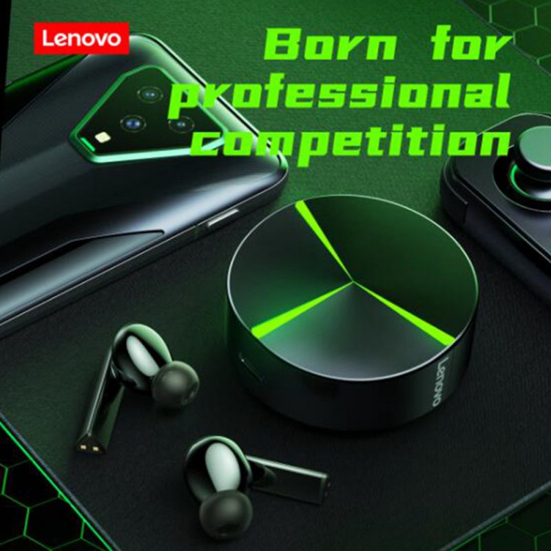 Original LENOVO GM1 Wireless Headset Bluetooth V5.0 Game True Extra Long Life Touch Control Earphones Black