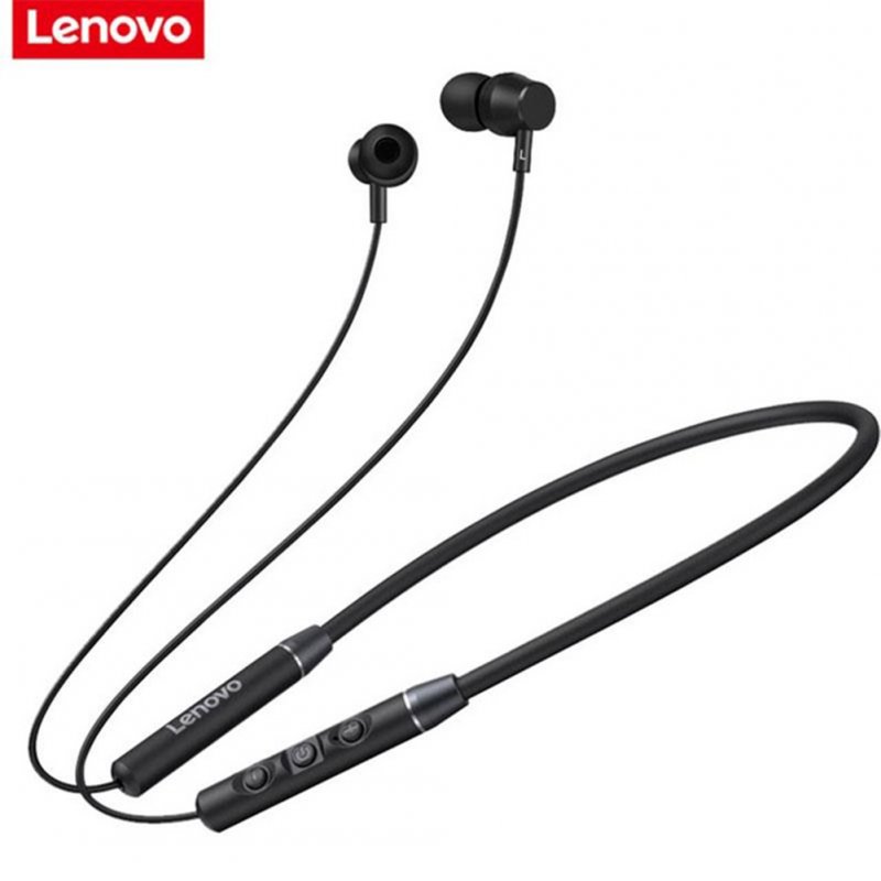 Original LENOVO QE03 V5.0 Wireless Neckband Bluetooth Earphones Sports Stereo Earbuds Magnetic In-ear Earphones black