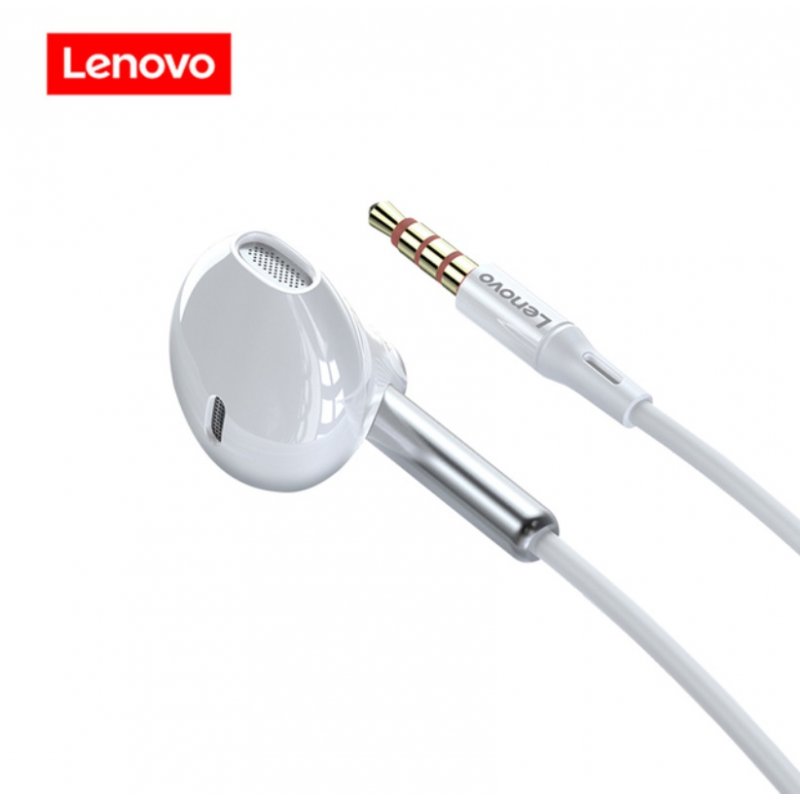 Original LENOVO Xf06 3.5mm Wired Headset Stereo Music Earphone Earbuds In-line Control Headphone With Mic White