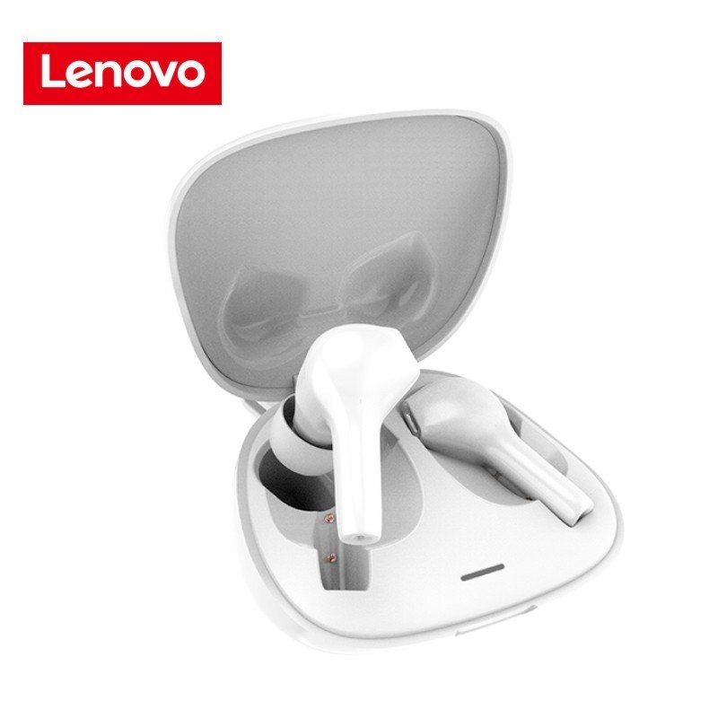 Original LENOVO Ht06 Wireless Bluetooth Headset Stereo Waterproof Handsfree Headphone white