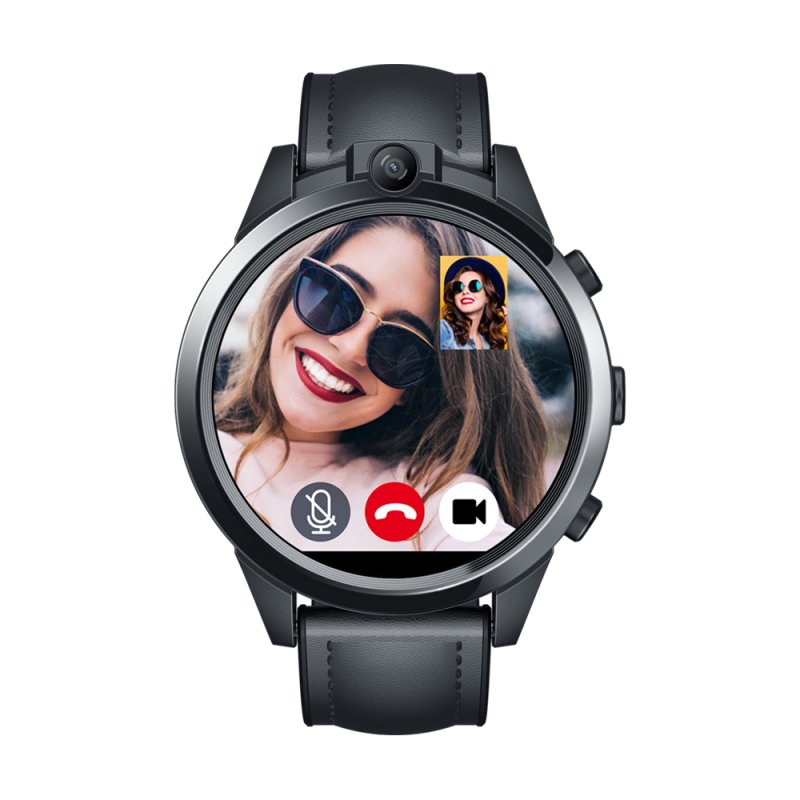 Original ZEBLAZE Smartwatch Ceramic Bezel 3gb+32gb 800mah Gps Watch Gift Leather Strap Dual Camera 4g Smart Watch black