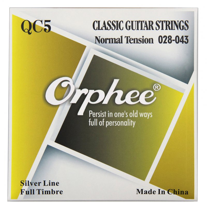 Orphee QC Series 6 Pcs Classical Guitar Strings Clear Nylon Core Silver Plated Wound Classic Guitarra Accessory QC5