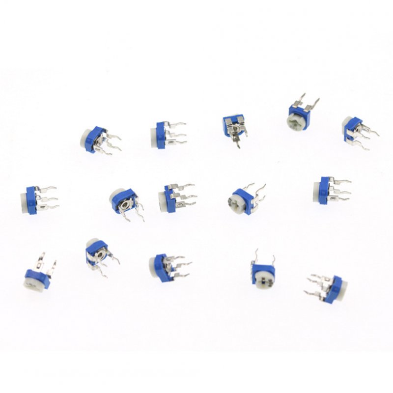 150pcs Rm065 Variable Resistor 0.1W 15 Values Adjustable 6mm Potentiometer Assortment Kit
