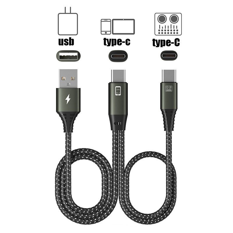 Otg Adapter Cable Data Charging Cord Type-c Audio Converter Cable For Microphone Live Sound Card 1.5 Meters B2 (Type-C to Type-C+usb)