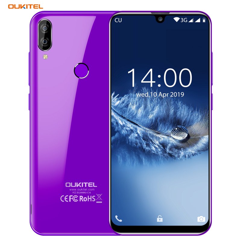 Original OUKITEL C16 Android 5.71 inch 2600mAh Battery 5MP+8MP 1280x720 Resolution 2GB+16GB Mobile Phone Smartphone purple