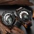 Oulm HP3880 Men Quartz Sports Watch Multifunction Business All match Wrist Watch Black