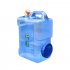 Outdoor 12L Thicken Plastic Water Tank Portable Tote Bucket Water Carrier with Water Faucet