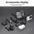 Outdoor Action Camera 30m Waterproof Diving Camcorder Multifunctional Hd 4k Sj4000 Underwater Dv Camera blue