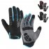 Outdoor Bike Cycling Gloves Touch Screen Anti Slip Breathable Shock Absorption Lightweight Full Finger Gloves Hiking Running Motorcycle Gloves Black blue L