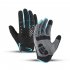 Outdoor Bike Cycling Gloves Touch Screen Anti Slip Breathable Shock Absorption Lightweight Full Finger Gloves Hiking Running Motorcycle Gloves Black blue L