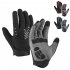 Outdoor Bike Cycling Gloves Touch Screen Anti Slip Breathable Shock Absorption Lightweight Full Finger Gloves Hiking Running Motorcycle Gloves Black blue L