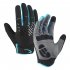 Outdoor Bike Cycling Gloves Touch Screen Anti Slip Breathable Shock Absorption Lightweight Full Finger Gloves Hiking Running Motorcycle Gloves Black blue L