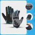 Outdoor Bike Cycling Gloves Touch Screen Anti Slip Breathable Shock Absorption Lightweight Full Finger Gloves Hiking Running Motorcycle Gloves Black blue L