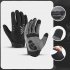 Outdoor Bike Cycling Gloves Touch Screen Anti Slip Breathable Shock Absorption Lightweight Full Finger Gloves Hiking Running Motorcycle Gloves Black blue L