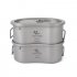 Outdoor Camping Foldable Titanium Lunch Box Instant Noodle Bowl with Cover Tableware Two piece Set Titanium