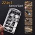 Outdoor Camping Supplies Multi function Survive Tool Fishing Hook Card Portable Tool Car 20 in 1 Silver 100 52 5mm