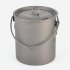 Outdoor Camping Titanium Pot Hanging Pot with Cover Foldable Portable Picnic Titanium Pot 750ML Titanium hanging pot 750ml