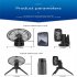 Outdoor Camping Tripod Fan 270 Degree Rotatable 2350 Rpm min 3 levels Dimming Mini Fan With Led Lamp black