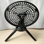 Outdoor Camping Tripod Fan 270 Degree Rotatable 2350 Rpm min 3 levels Dimming Mini Fan With Led Lamp coffee color