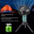 Outdoor Camping Tripod Fan 270 Degree Rotatable 2350 Rpm min 3 levels Dimming Mini Fan With Led Lamp coffee color