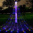 Outdoor Christmas Decorations Lights 350 LED 3.5M Height 8 Modes Timer Waterfall Christmas Lights Outdoor Decorations Color US plug transformer UL