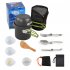 Outdoor Cookware Set  Camping Cookware Mess Kit Bowl Non Stick Pot  Rice Shovel  Loofah Pouch  Soup Spoon Set For Hiking Backpacking Picnic Cooking DS 101 pot m