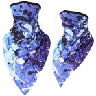 Outdoor Cycling Triangle Scarf Ice Silk Enlarged Face and Neck Sunscreen Mask  Colorful blue impression_Quick-drying triangle