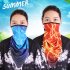 Outdoor Cycling Triangle Scarf Ice Silk Enlarged Face and Neck Sunscreen Mask  Colorful blue impression Quick drying triangle