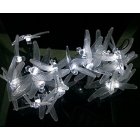 Outdoor Dragonfly Solar String Lights  16ft 20 LED 2 Modes Fairy Lighting for Christmas Trees  Garden   Warm White 