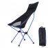 Outdoor Fishing Chair Portable Aluminum Alloy Ultralight Extended Folding Chair for Hiking Camping Picnic Dark Blue
