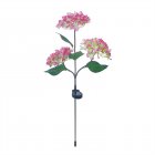 Outdoor Garden Solar LED Lights 3-Head Hydrangea Rose Flower Waterproof Stake Lights
