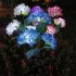 Outdoor Garden Solar LED Lights 3 Head Hydrangea Rose Flower Waterproof Stake Lights For Pathway Garden Backyard Lawn Decor purple