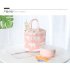 Outdoor Handheld Heat Preservation Lunch Bag Fashion Pattern Printing Package  Green flamingo
