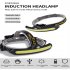 Outdoor Headlamp Type c Rechargeable Waterproof Led Cob Strong Light Head Lamp For Camping Hiking Working As shown