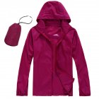 Outdoor Hooded Windbreaker Jacket For Men Women Sunscreen Windproof Quick-drying Large Size Coat For Fishing Cycling Fuchsia L