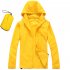 Outdoor Hooded Windbreaker Jacket For Men Women Sunscreen Windproof Quick drying Large Size Coat For Fishing Cycling yellow XL