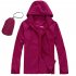 Outdoor Hooded Windbreaker Jacket For Men Women Sunscreen Windproof Quick drying Large Size Coat For Fishing Cycling Fuchsia M
