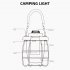Outdoor Led Camping Light with Removable Handle Lamp Holder Dimming Rechargeable Tent Lamps Emergency Light Beige