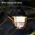 Outdoor Led Camping Light Usb Rechargeable Hanging Retro Tent Light For Garden Yard Patio Tree Decoration black