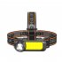Outdoor Led Headlamp Usb Rechargeable Head mounted Flashlight Torch Cob Head Light For Hiking Camping  built in 1200 capacity 