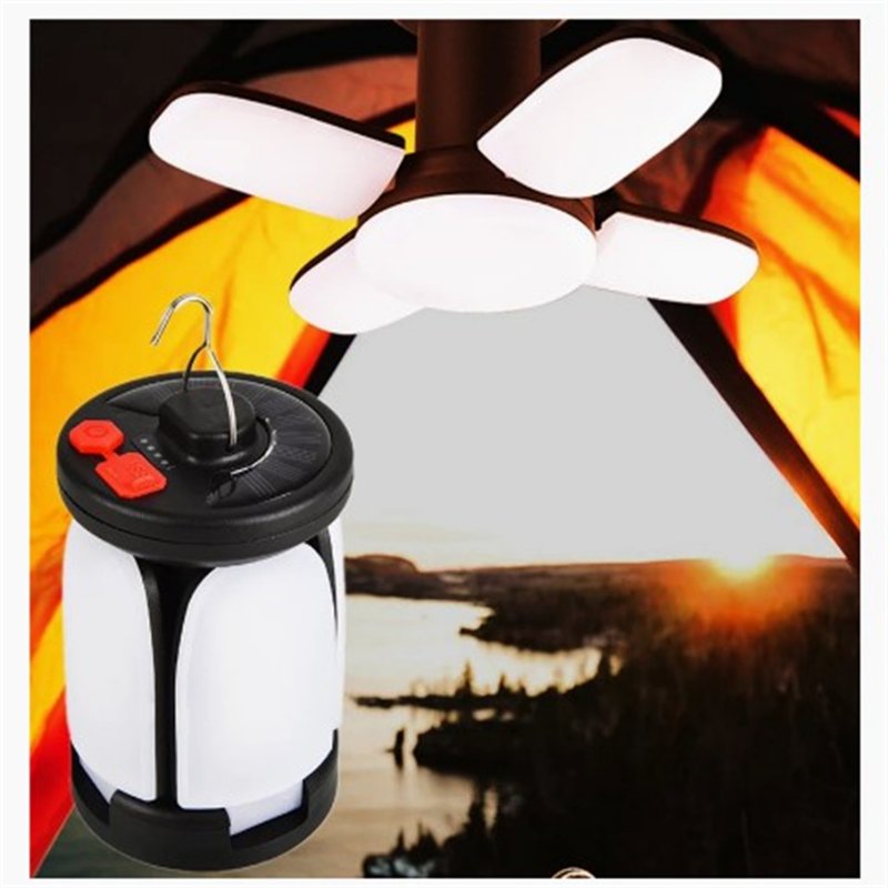 Outdoor Led Leaf Camping Lights 6 Modes 500 Lumens Usb Rechargeable Hanging Emergency Solar Flashlights A