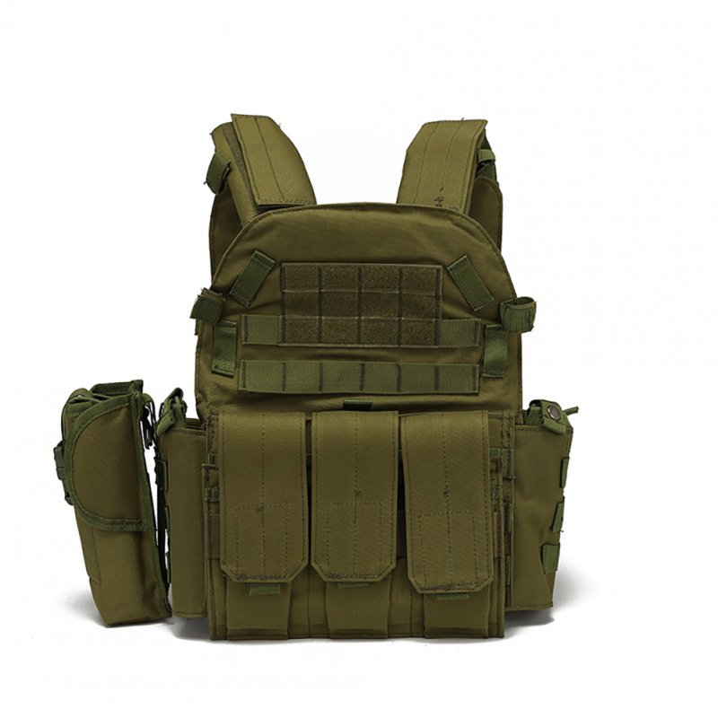 Outdoor Load Carrier Vest With Hydration Pocket Multi-functional Adjustable Training Cs Modular Vest Army green_one size